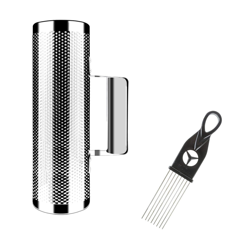 EastRock Guiro Shaker Stainless Steel 8" 3" Percussion Guiro Musical Instruments with Scraper for Live Performance. 3"*8"
