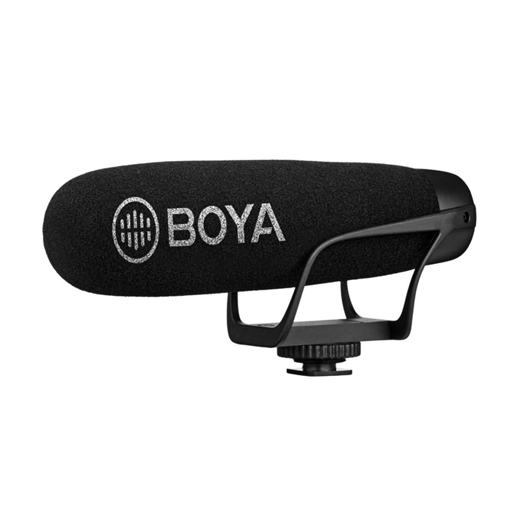 BOYA On Camera Shotgun Microphone Super-Cardioid Mic with TRS & TRRS Connectors Compatible with DSLR Camera Nikon Canon Camcorder iOS Android Smartphone Tablets PC Vlog YouTube Livestream