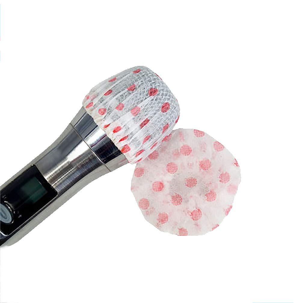 [AUSTRALIA] - GSHLLO 100 Pcs Disposable Non-Woven Microphone Cover Handheld Microphone Windscreen Protective Cap Red Points 
