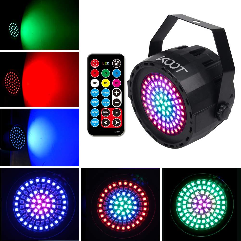 [AUSTRALIA] - KOOT Sound Activated Strobe Lights- 78 Leds RGB Party Pattern Light, Colorful Changing Stage Wash Lights with Remote Detachable Power Cable for Party Wedding DJ Bar Christmas 