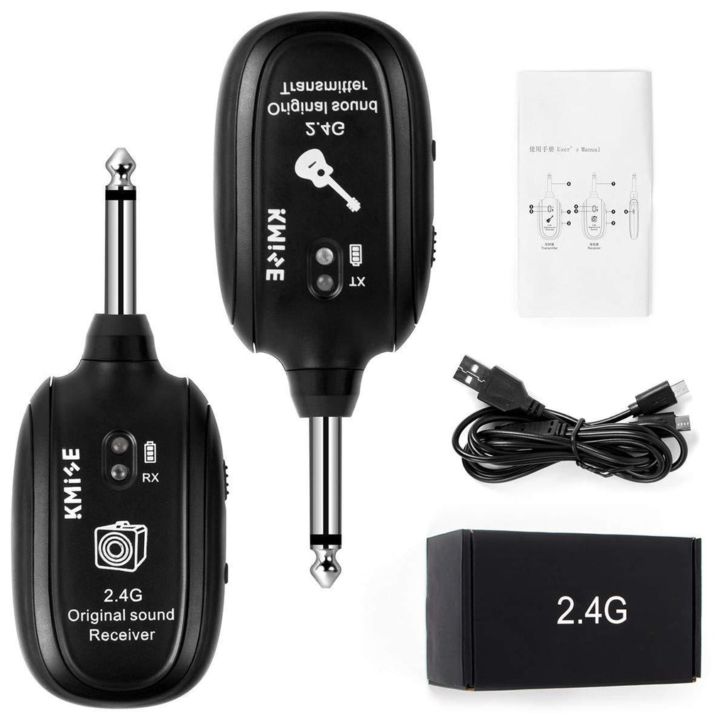 [AUSTRALIA] - lotmusic 2.4GHZ Wireless Guitar System Built-in Rechargeable Lithium Battery Digital Transmitter Receiver for Electric Guitar Bass 