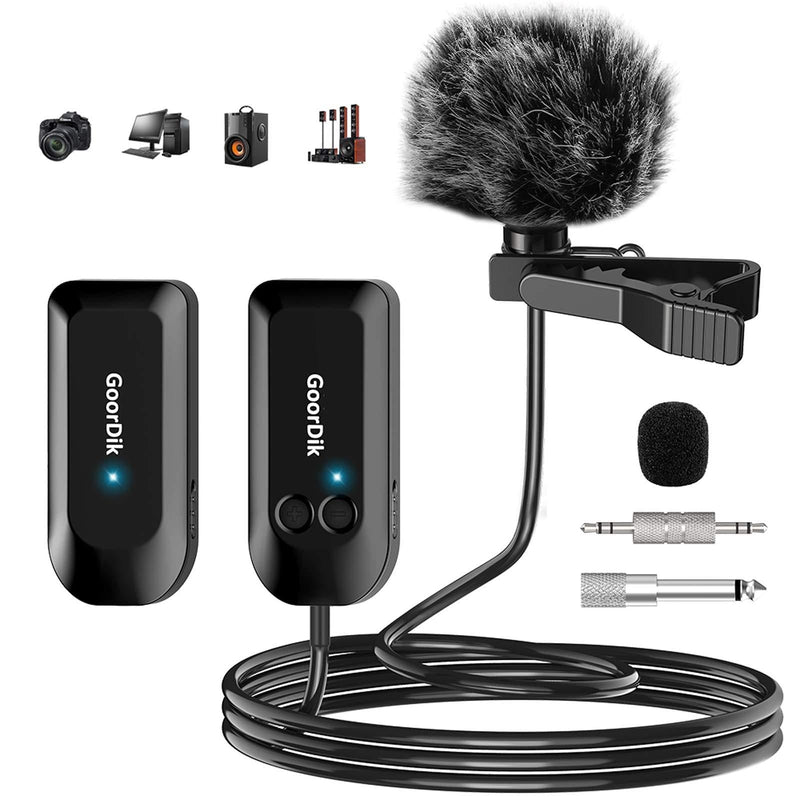 [AUSTRALIA] - Professional 2.4G Wireless Microphone Set, Wireless Lavalier Microphone with Lavalier Lapel Mics, Compatible with Bus Amplifier, PA Speaker, Home Theater and Public Speaking, Wedding, Presentations 