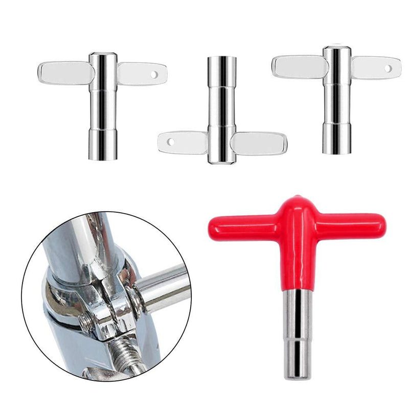 EASTROCK Drum Keys Pack of 4 with More Asvanced Material Rubber And Plastic Handles Drum Key,Durable Tool Drum Torque Tuning Key With Hole(Red) 1-3 Red