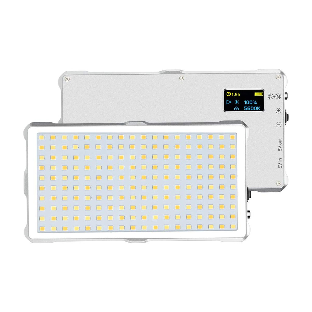 F18 Portable Video Light Camera Photography Lamp Camera Panel Light Video Light 180pcs Bi-Color Dimmable Beads 3200K-5600K Built-in 4040 mAh Battery for Shooting with White Filter and LCD Display… F18