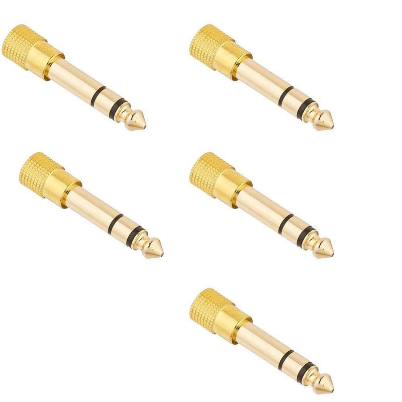 ChromaCast 3.5mm (Female) Stereo Plug To 1/4-Inch (Male) Stereo Jack Adapter, Pack of 5 5 Pack