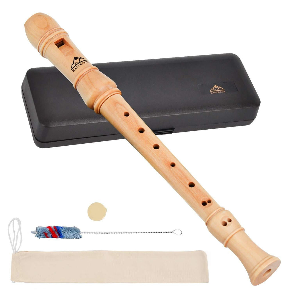 Eastrock Recorder Instrument for Kids Adults Beginners Soprano Recorder Baroque Maple Wood C Key 3 Piece Recorder With Hard Case,Joint Grease And Cleaning Kit 3 piece Baroque Style