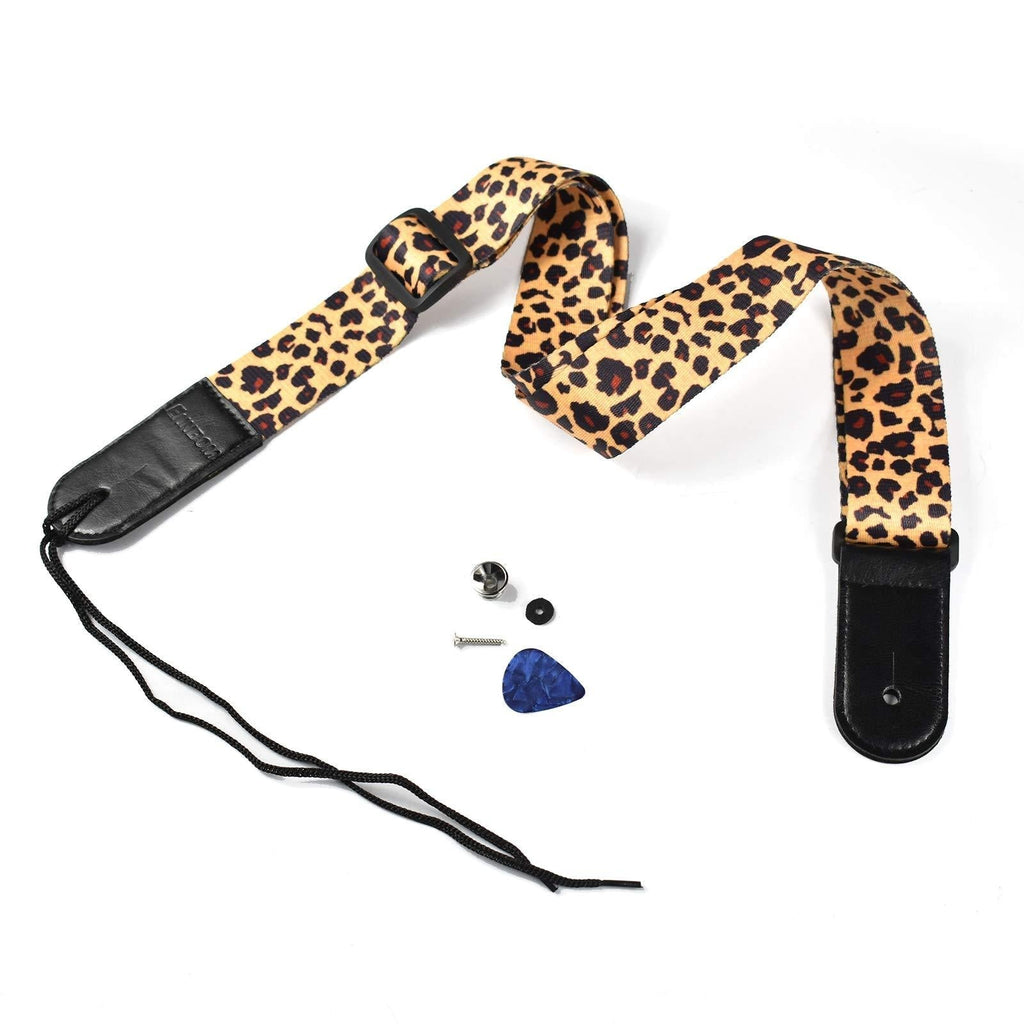 ENNBOM Ukulele Shoulder Strap Adjustable Strings Instruments National Ethnice Pattern For Soprano Concert Tenor (Leopard) Leopard