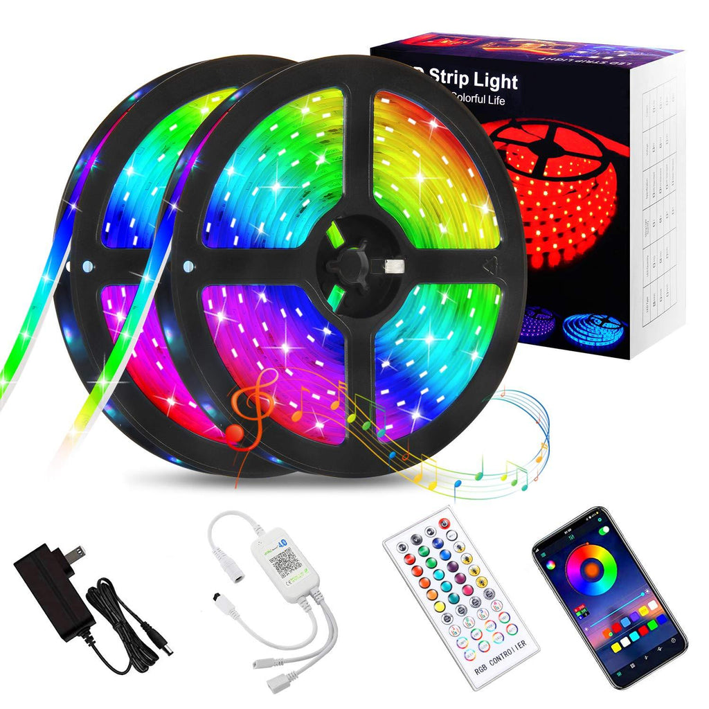 [AUSTRALIA] - Shotory LED Lights for Bedroom,32.8ft, Bluetooth APP Control LED Strip with Music Sync, SMD 5050 RGB Color Changing LED Strip Lights for Room, Kitchen, Home, Game Room 32.8ft Bluetooth 
