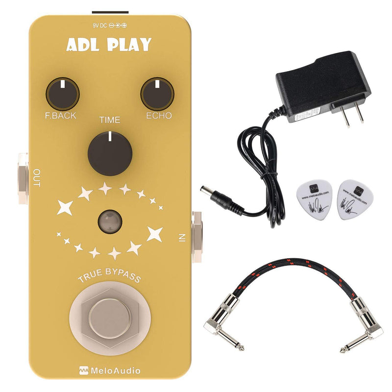 [AUSTRALIA] - MeloAudio Classic Delay Guitar Effect Pedal with True Bypass Full Metal Shell, Electronic Power Supply, Picks and Patch Pedal Cable 