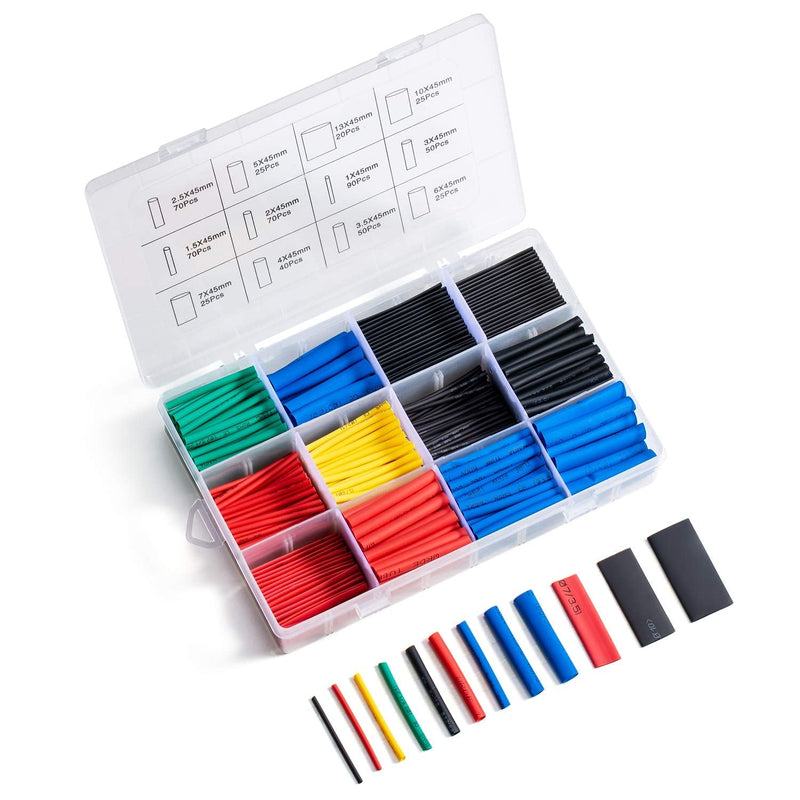 560pcs Heat Shrink Tubing Kit Heat-Shrink Tubes Wire Wrap Butt Connectors Waterproof and Insulated Electrical Wire Terminals, Electrical Cable Wire Kit Set Long Lasting Insulation Protection