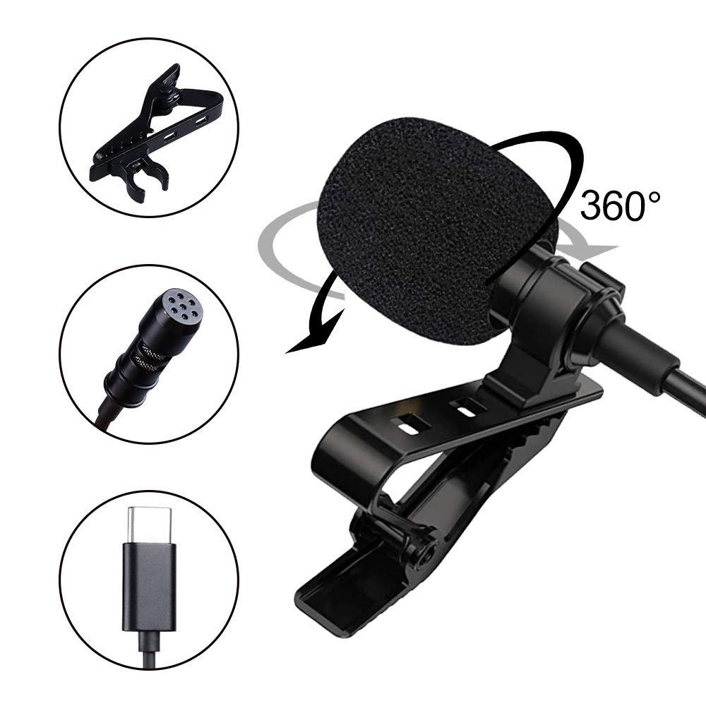 [AUSTRALIA] - Professional for Android Type-C Lavalier Lapel Omnidirectional Condenser Mic Phone Audio Recording Easy Clip-on Mic for YouTube,Tiktok, Interview, Conference for USB Type-C Interface Device（6.6ft） 