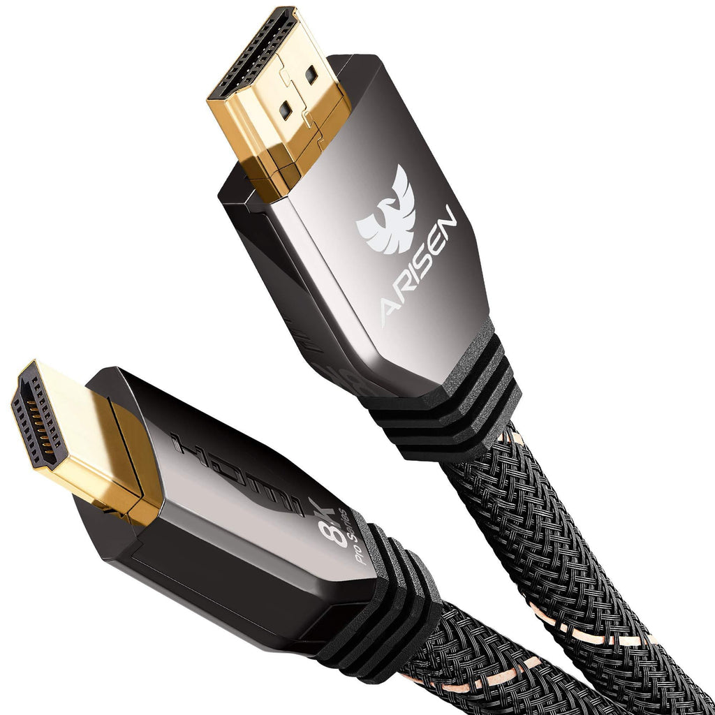 HDMI 2.1 Cable 9.5ft, ARISEN 4K@120 8K@60HZ 48Gbps Ultra High Speed Heavy Duty Braided 8K HDMI Cord eARC Dolby Vision HDR10 HDCP 2.2 Compatible with RTX 3080 3090 PS5 PS4 Xbox Series X UHD TV Laptop 9.5ft /2.9m