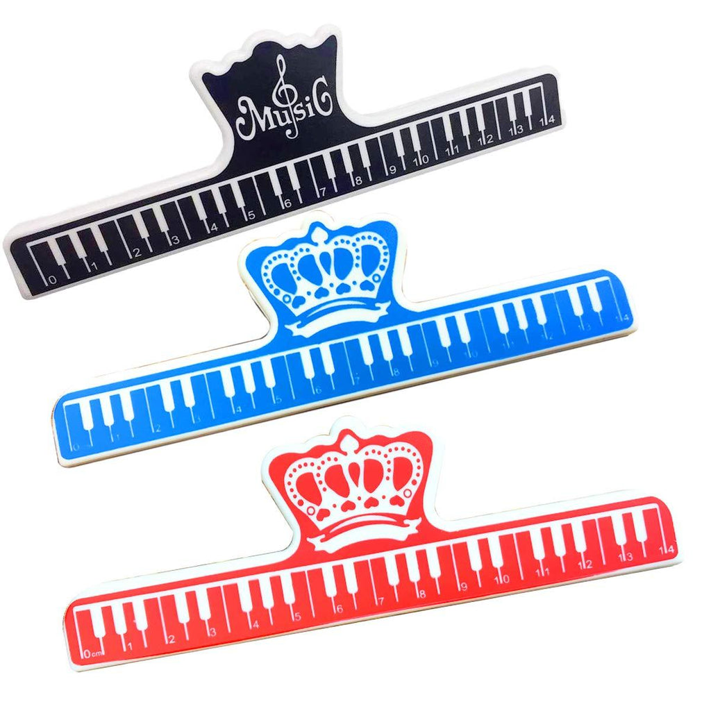 ZLYY 3PCS Music Book Clamps Page Holder Piano Sheet Music Clip Holder Piano Book Holder Clip Music Book Clip or Page Holder(Black,Blue,Red,0-14cm) black,blue,red