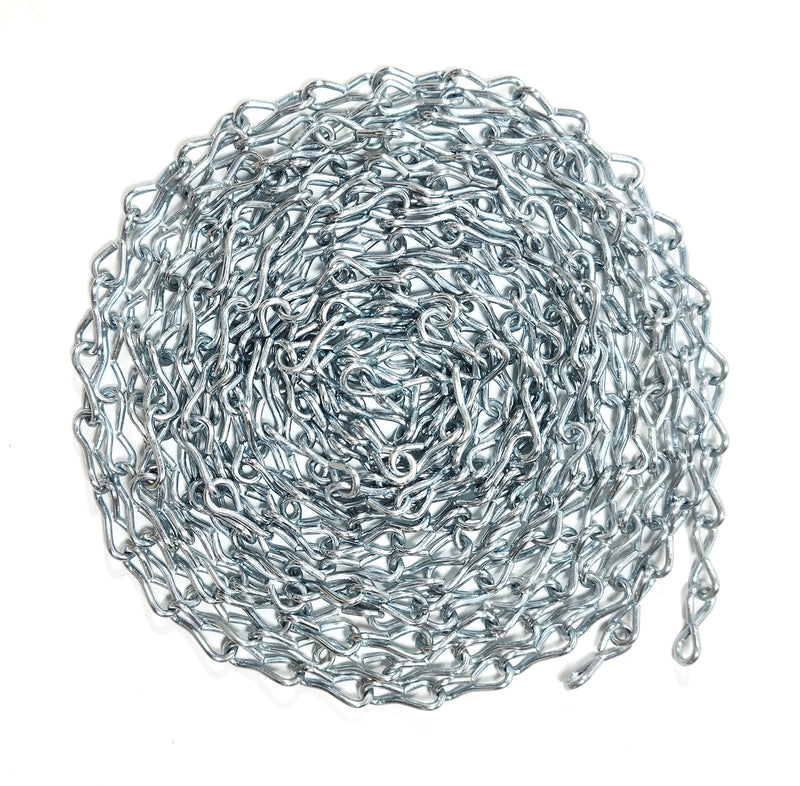 #14 X 15-FT Zinc Plated Steel Jack Chain, Weldless, Twist Chain
