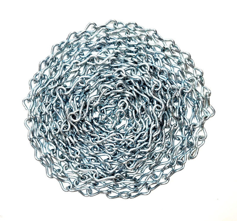 #12 X 15-FT Zinc Plated Steel Jack Chain, Weldless, Twist Chain,