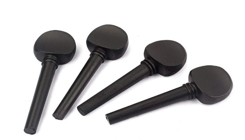 Jiayouy 4pcs 4/4 Size Cello Tuning Peg Set Replacement for Cello String Instrument Accessories No Hole Solid Wood