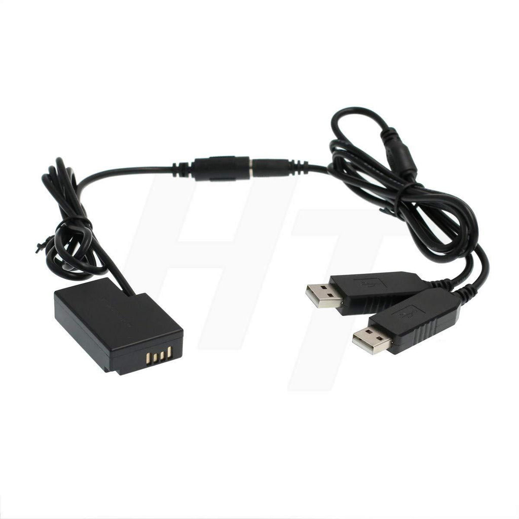 HangTon DR-E18 DC Coupler to Dual USB for Canon 77D 200D 750D 760D 800D 8000D, Rebel T7i T6s T6i, KISS X8i (LP-E17 Dummy Battery)