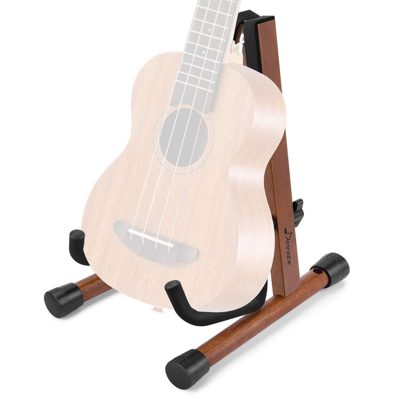 Donner Wood Ukulele Stand, Mandolin Floor Stand Folding A Frame Holder for Concert Soprano Tenor Ukuleles, Mandolins and Violins