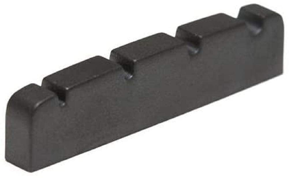 Bass 4 String Slotted Nut, Bass Bone Bridge Saddle and Nut for 4 String Bass Guitar, Black