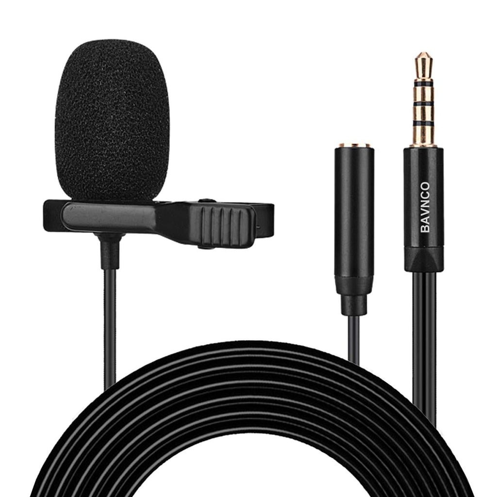 [AUSTRALIA] - Lavalier Microphone, BAVNCO Mini Professional 3.5mm Lapel Microphone Omnidirectional Mic with Earbuds Jack for Podcast, Recording, Interview, Voice Dictation, Vlogging, iPhone, Android, PC, Laptop 