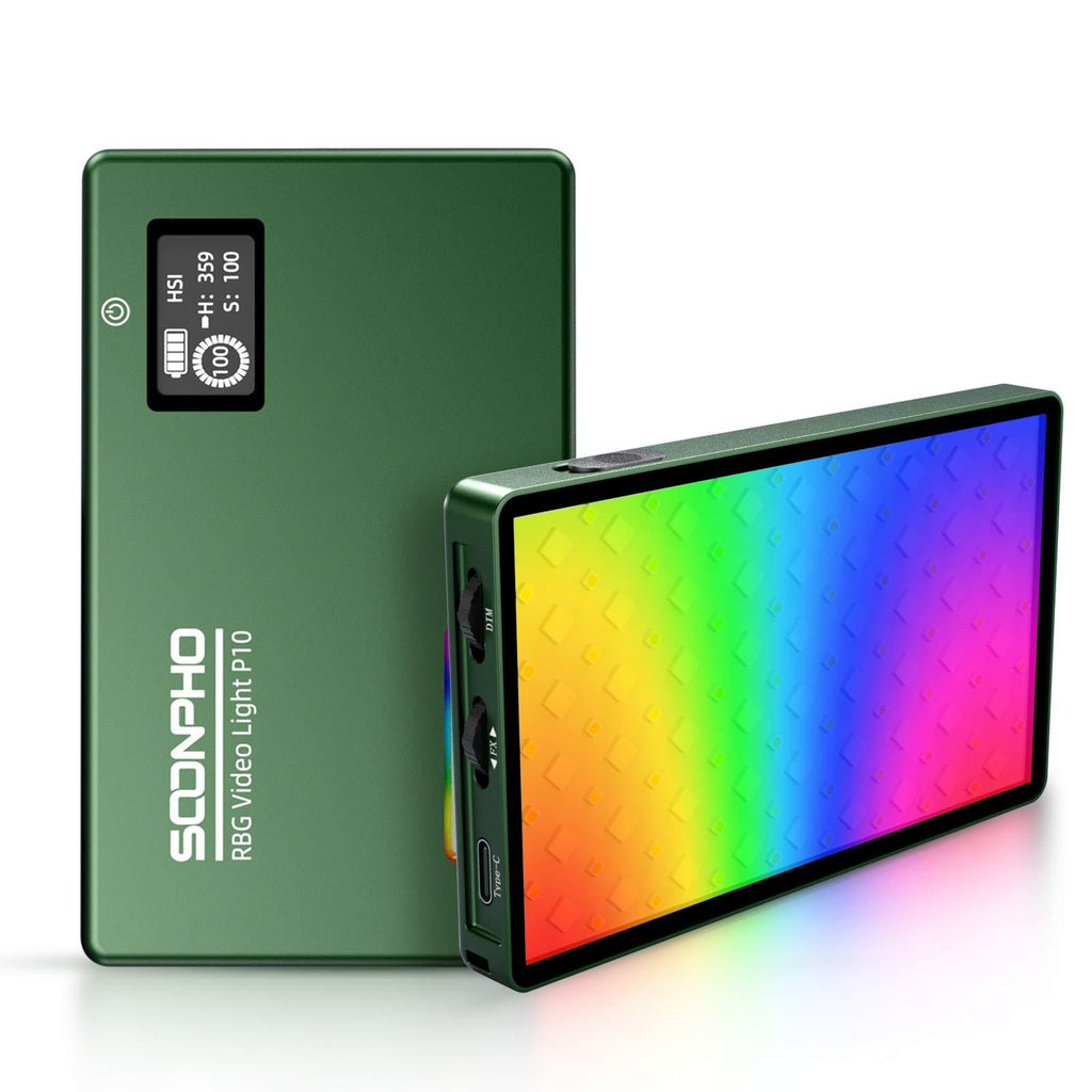 Soonpho RGB LED Video Light,On-Camera Lighting 360° Full Color,Mini Pocket Light for YouTube Video or Vlog,4000mAh Rechargeable Battery(2500K-8500K,CRI 96+,980Lux)