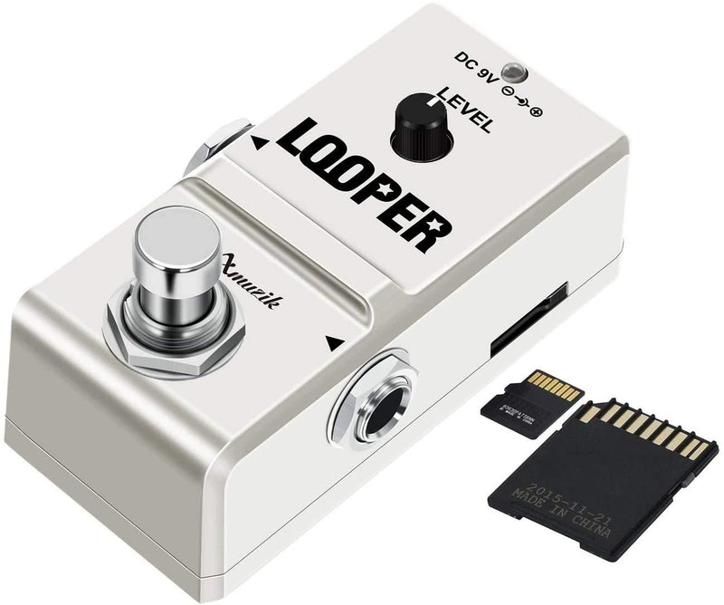 [AUSTRALIA] - Amuzik Tiny Looper Effect Pedal Loop Pedal for Electric Guitar, Guitar Effects Pedal, 10 Minutes of Looping Unlimited Overdubs 8G SD Card inside easy and quick white looper 