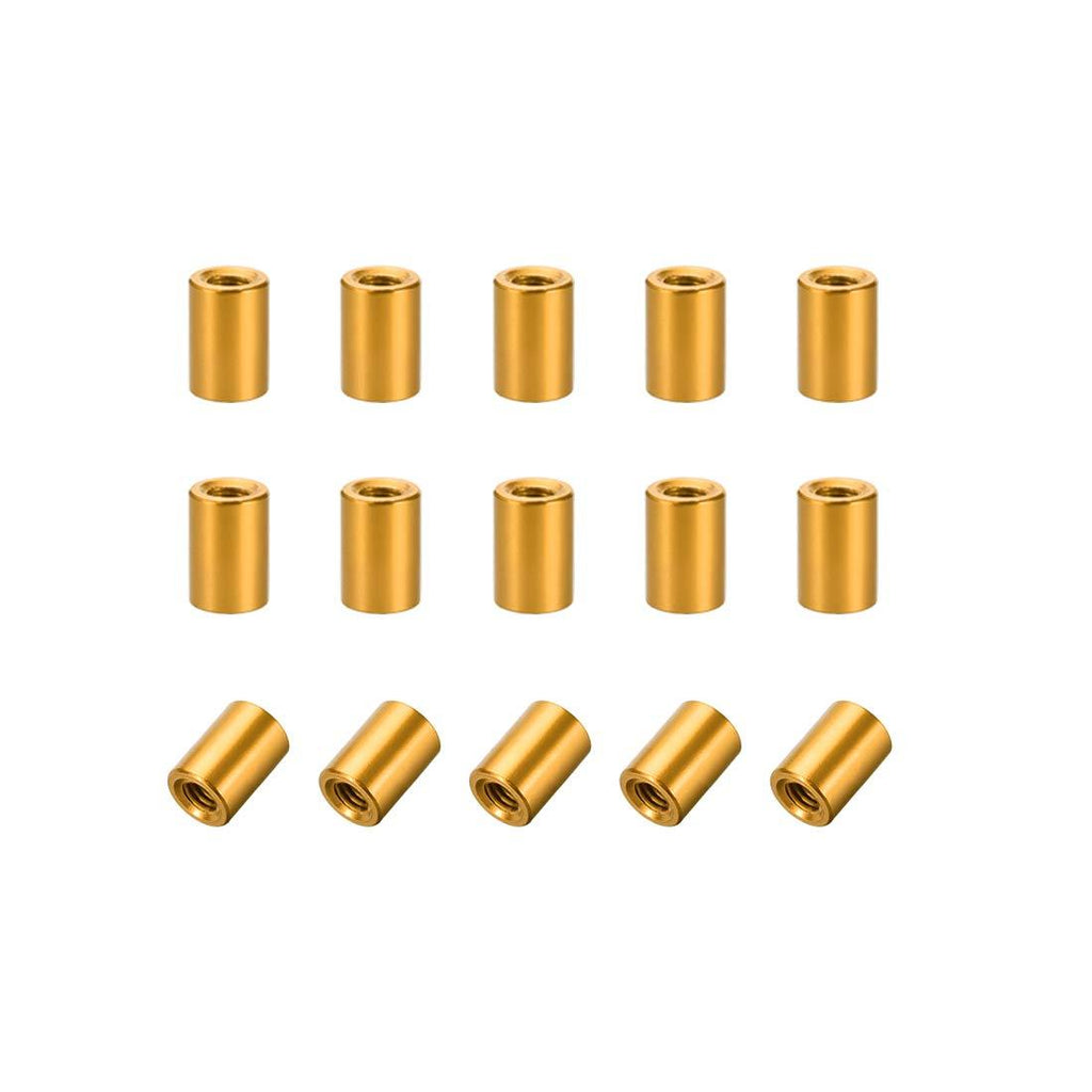 uxcell 15 Pcs M3x8mm Round Aluminum Standoff Column Spacer Female Golden Tone for Drone FPV Quadcopter Racing RC Multirotors Parts DIY 8mm Gold