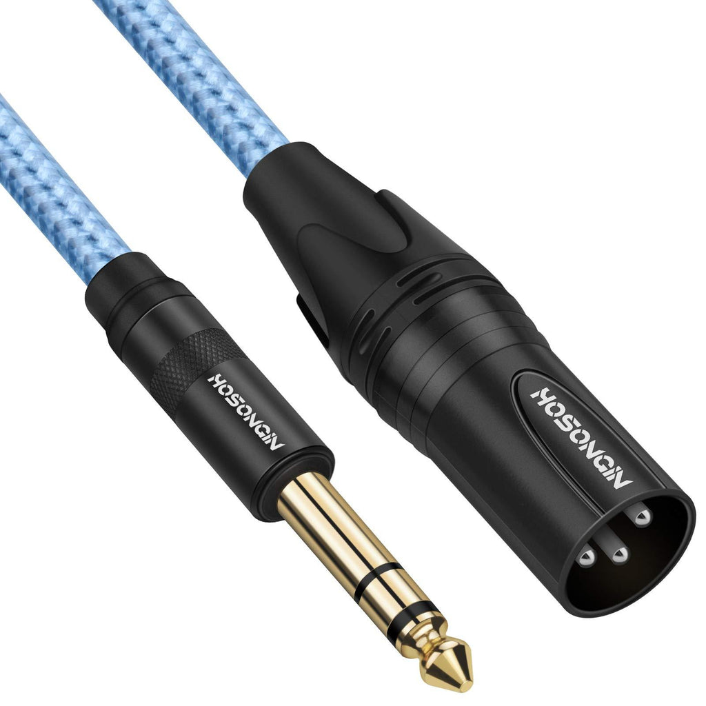 1/4 Inch TRS to XLR Male Cable, HOSONGIN Quarter inch (6.35mm) TRS Stereo Jack Plug to Male XLR Balanced Interconnect Mic Cord - 3.3 Feet XLR Male - 1/4" Stereo - Balanced