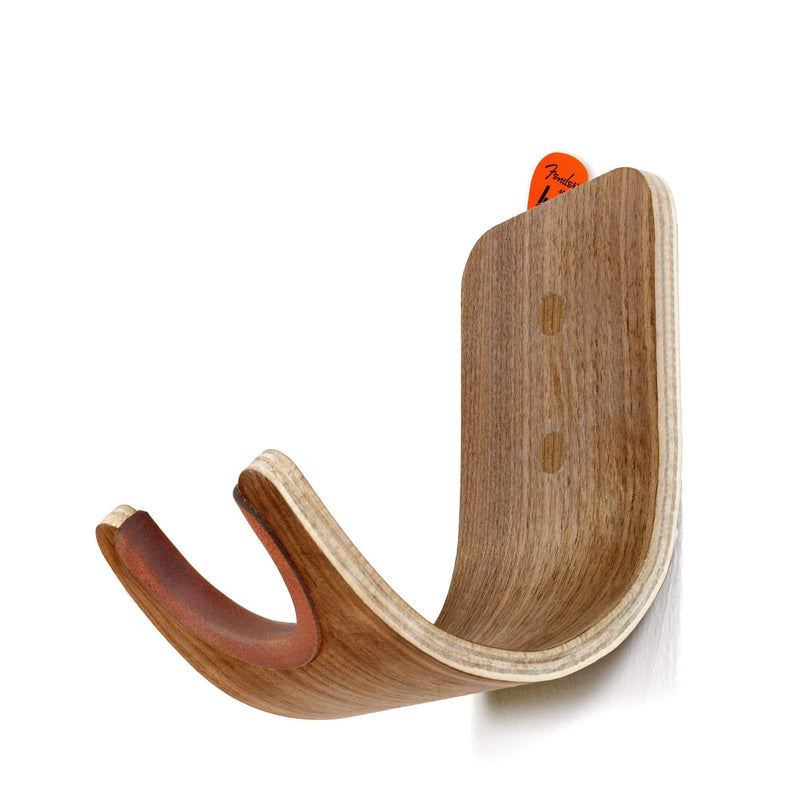 Plywood Guitar Wall Mount Holder with pick slot on top, Modern and unique Design Guitar Hanger for Bass Acoustic Electric Guitars Ukulele Folk Violin Mandolin Banjo skateboard Stand (Light Walnut) Light Walnut