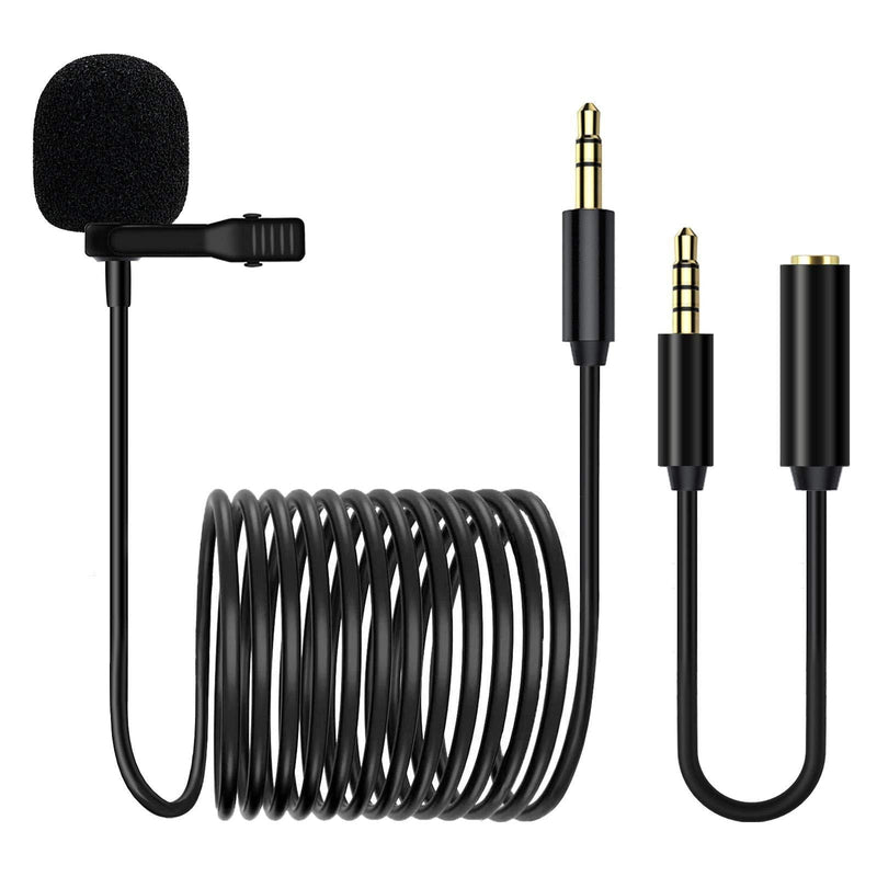 Lavalier Microphone Lapel Mic Kit LituFoto VV10 3.5mm Jack Professional Clip-on Mic with Omnidirectional Condenser for DSLR, Camera, Video Conference, Noise Cancelling Mic (3.5mm Jack 1.5M/4.92FT) 3.5mm JACK 1.5M/4.92FT