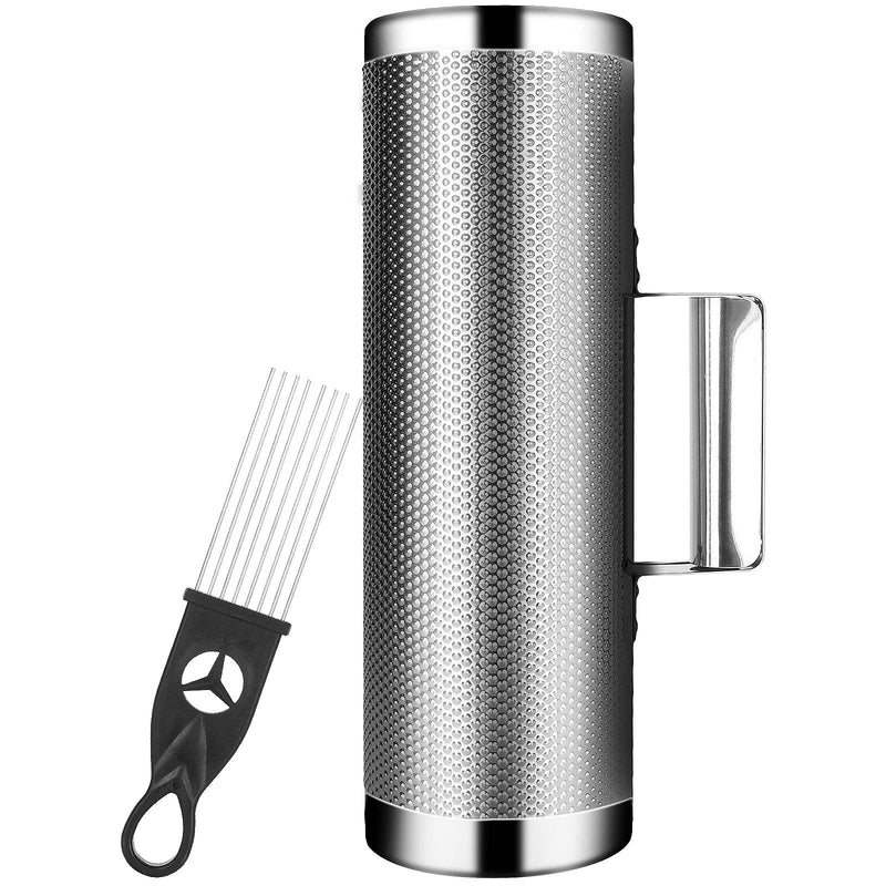 12" x 4" Metal Guiro Shaker Stainless Steel Guiro Instruments with Scraper Musical Instruments Latin Percussion Instrument Silver-12" x 4"