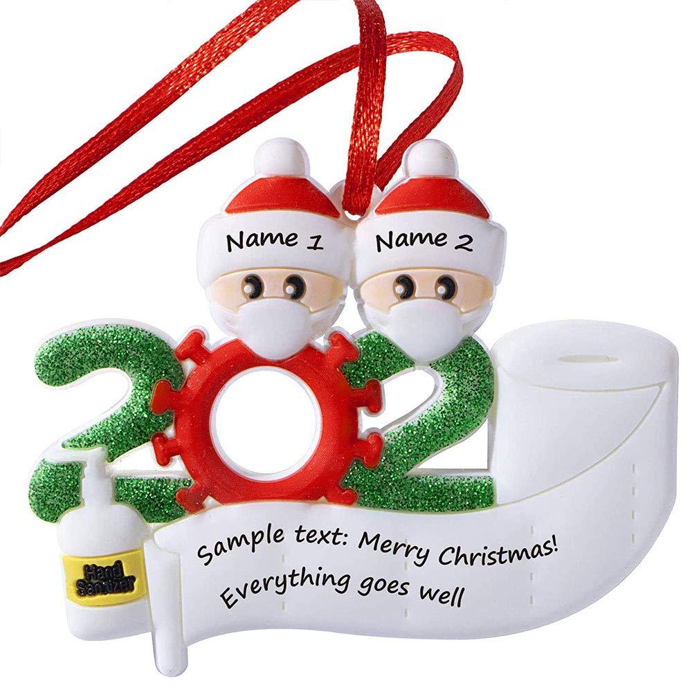 Lastest Upgraded Personalized 2020 Christmas Ornaments, Quarantine Survivor Family Ornament Kit, Christmas Decorating Kits, Creative Gift for Family 2, Name Christmas Ornament