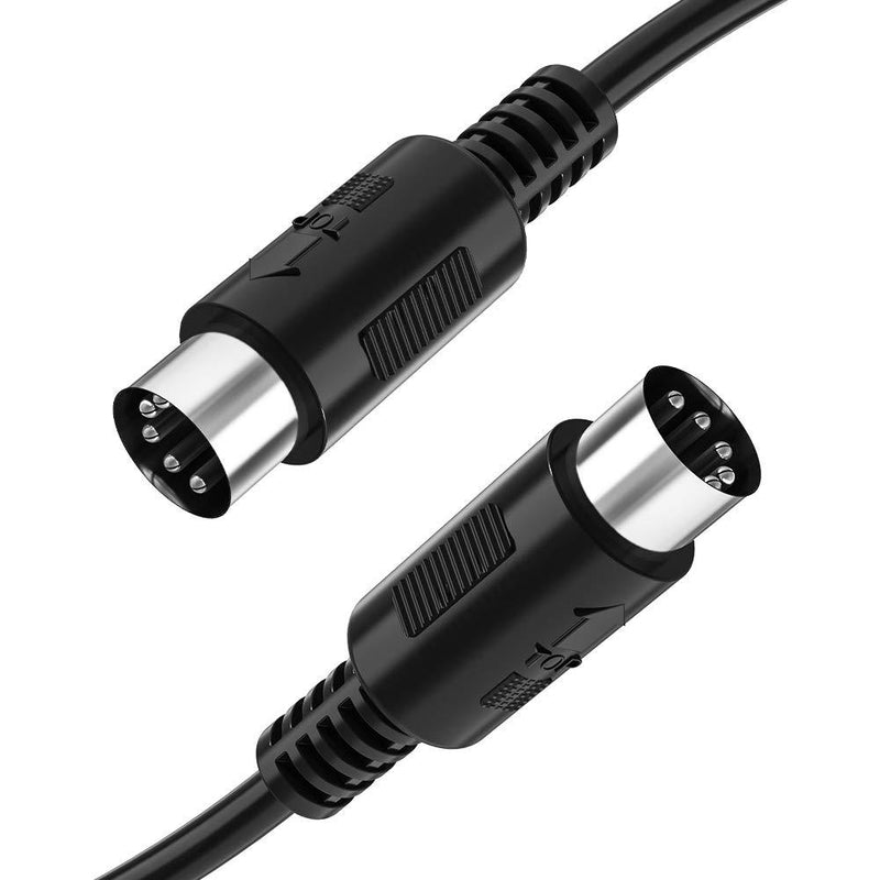 5 Din Midi Cable, Ancable 1-Feet 5 Pin Din Male to Male Plug Midi Cables with Molded Connector Housing Compatible with Piano Keyboard
