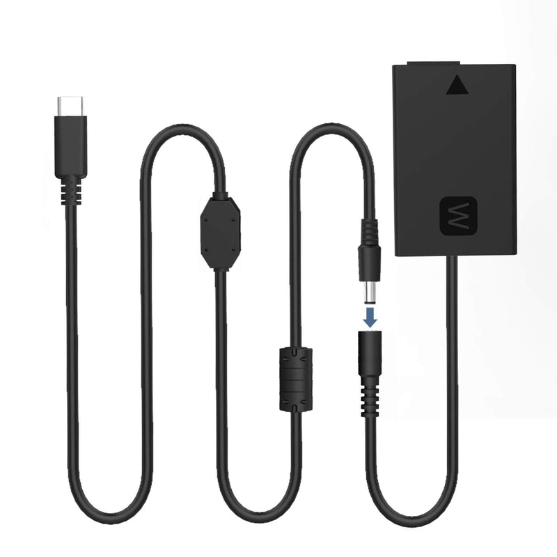 F1TP ACPW20 USB C Power Adapter DC Coupler Charger Set, External Battery Adapter for Sony NP-FW50 Battery, A6400, A6500, A6300, A6100, A6000, A5100, A7, A7II, A7RII, A7SII, A55, RX10 Cameras AC-PW20