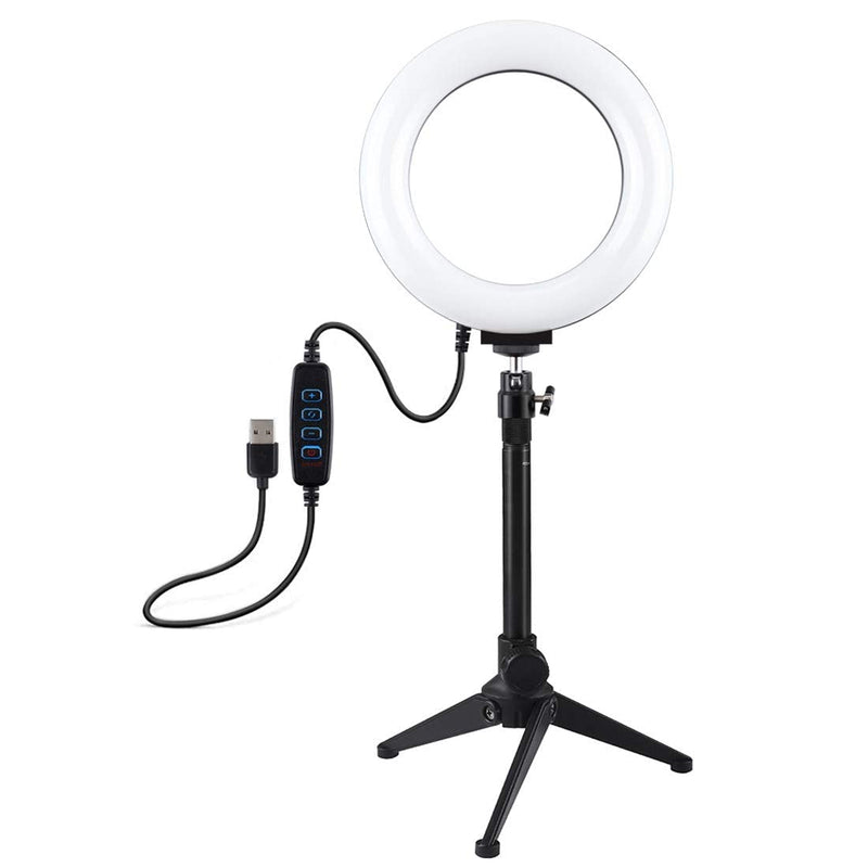 PULUZ 6.2” Dimmable LED Ring Light Kit with Tripod Stand Photography Light Kit for YouTube, Video, TikTok, Makeup, Photography with 3 Light Modes &10 Brightness Level