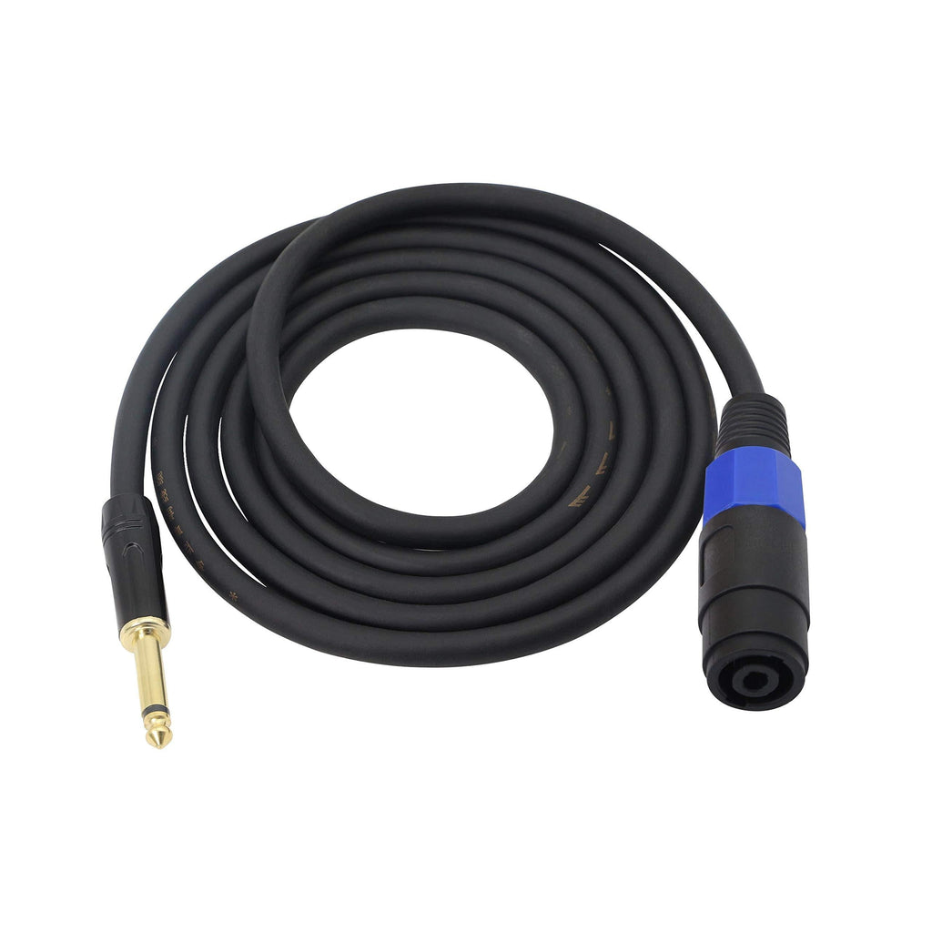 Speakon to 1/4" Mono Speaker Cable, 6.35mm TS Plug to Speakon Female Speaker Wire 14 Gauge Audio Amplifier Connection Cord for DJ/PA Speaker Cord with Twist Lock -2M (Speakon Female to TS)