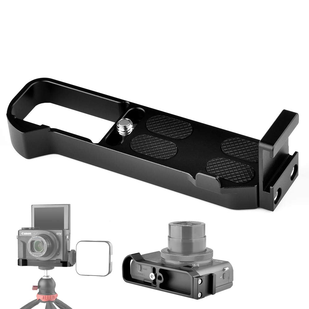 Camera Extension Base Plate for Canon G7X Mark III and Mark II, Easy Hood Video Shooting Vlogging Accessories Microphone Light Bracket with Cold Shoe Mount