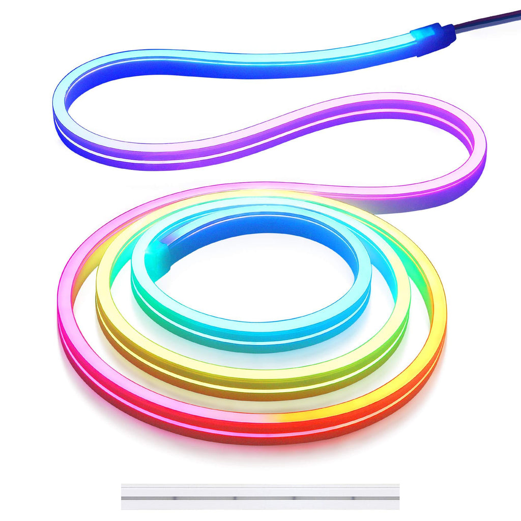 Aclorol Addressable LED Strip WS2811 Neon LED Strip Light RGB Dream Color Flexible Neon Sign Rope Light DC12V 6.6ft 108Leds/M Waterproof IP65 for Bedroom Wedding Party Lighting Bars Advertising Signs Rgb (Red, Green, Blue) 2M