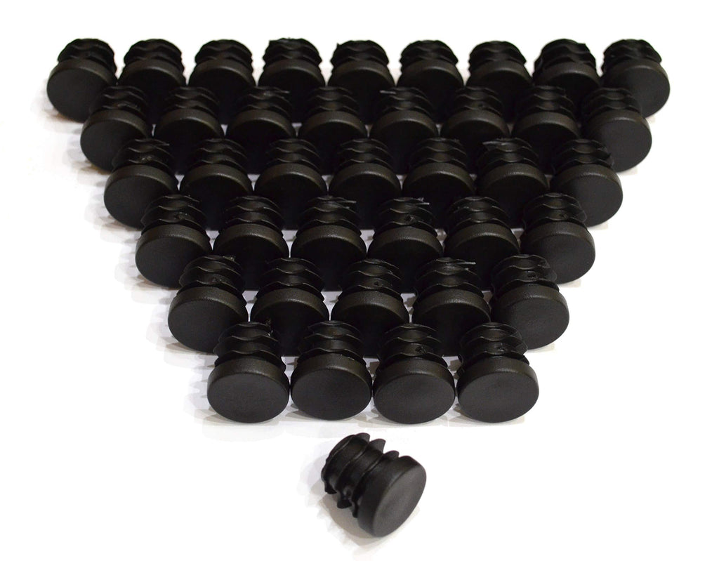 20mm Round Plastic End Cap (for Hole Size from 5/8 to 3/4 inches, 16-19mm), Furniture Finishing Plug (Flat, Black, 40) Flat