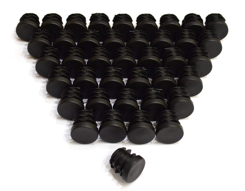 20mm Round Plastic End Cap (for Hole Size from 5/8 to 3/4 inches, 16-19mm), Furniture Finishing Plug (Flat, Black, 40) Flat