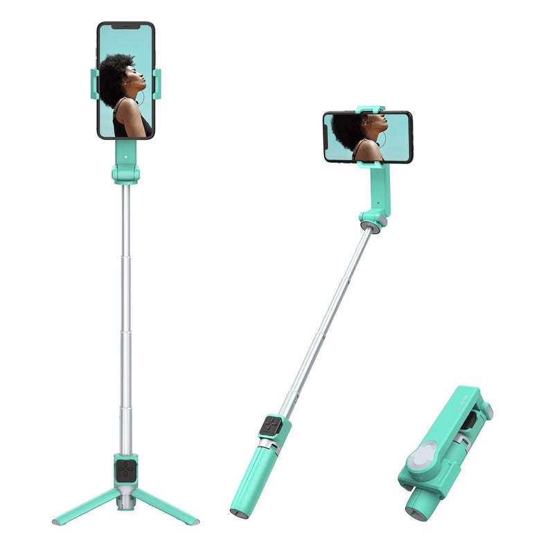 MOZA Nano se Phone Selfie Stick Stabilizer, Extendable Anti-Shake Smartphone Gimbal for Vlog Shooting Photography, Livestream, YouTube, Extendable Bluetooth Remote Control with Tripod (Green) Green