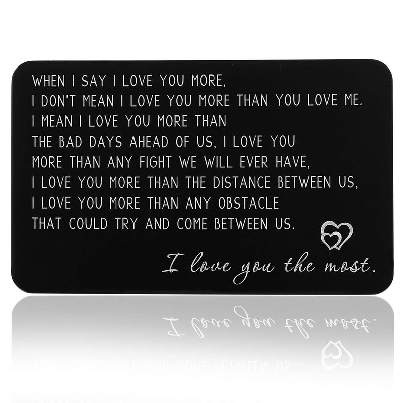 I Love You Wallet Card Insert Anniversary Gif for Men Christmas Gifs for Boyfriend Valentine Day Couple Gifs for Husband Fathers Day for Him Birthday Wedding for Groom Fiance Him