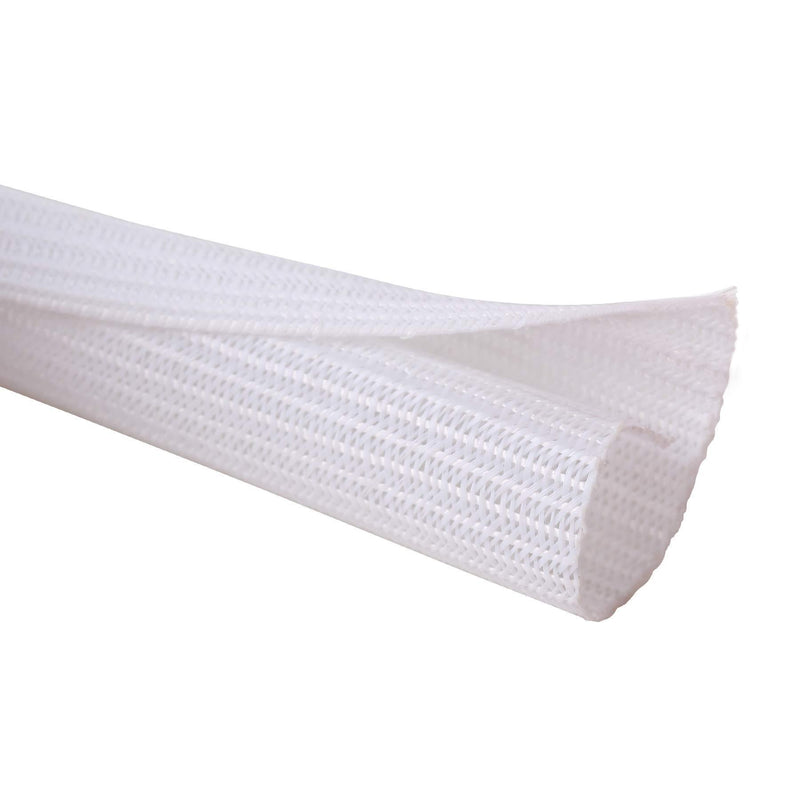 Alex Tech 10ft - 1/4 inch Cord Protector Wire Loom Tubing Cable Sleeve Split Sleeving for USB Cable Power Cord Audio Video Cable - Protect Cat from Chewing Cords - White 1/4"-10ft