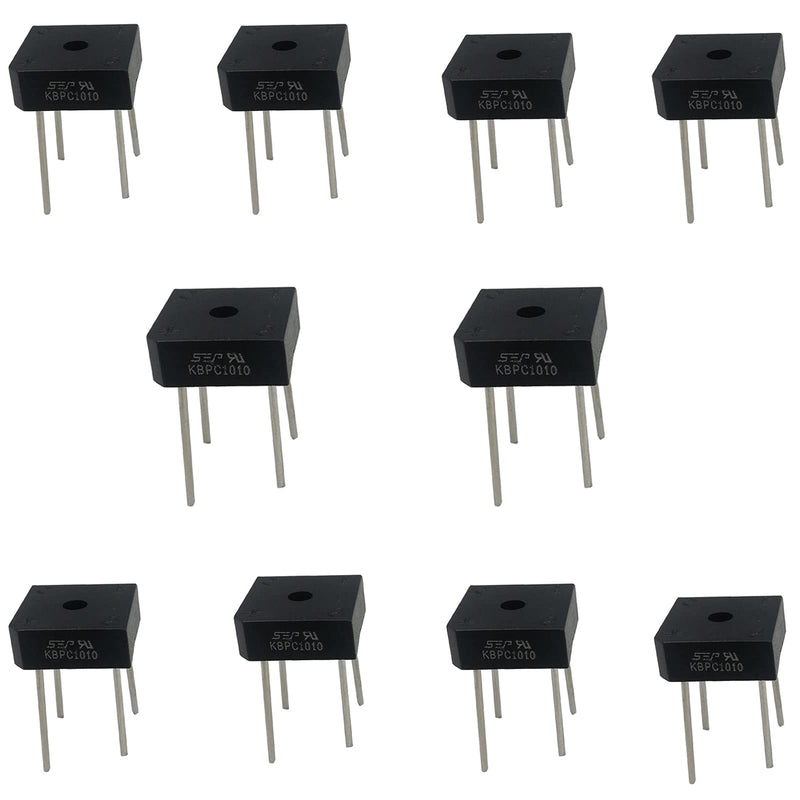 FAYLEZ KBPC1010 Bridge Rectifier Diode Single Phase Full Wave 10 Amp 1000 Volt Electronic Silicon Diodes 4-Pin 10pcs