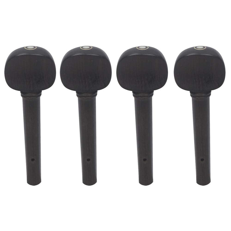 4 Pieces 1/2 Size Violin Tuning Pegs Fiddle Tuning Peg Ebony String Tunning Pegs Replacement Accessory, Black