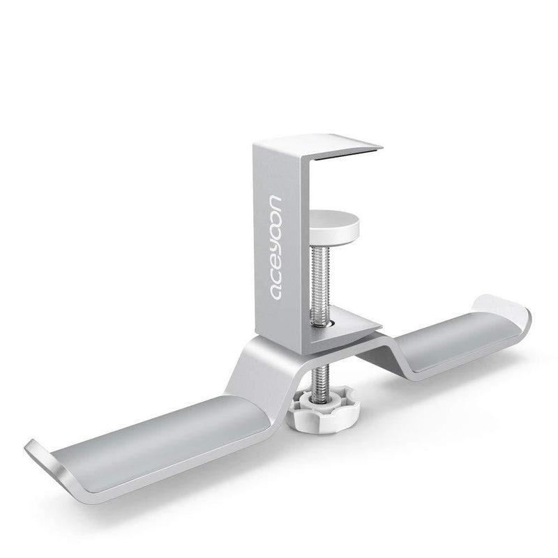 aceyoon Dual Headphone Hanger Under Desk 360 Degree Rotatable Aluminum Headphone Stand with Adjustable Clamp Headset Holder PC Gaming Headphone Hook Compatible for All Headphones