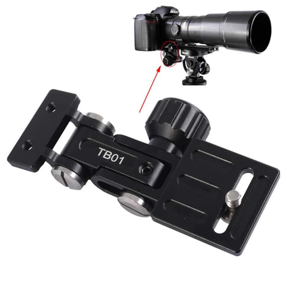 iShoot All-Metal Retractable Long-Focus Lens Support Stand, Foldable Telephoto Zoom Lens Bracket Camera Holder Bayonet Protector, with 1/4" Screw, IS-TB01