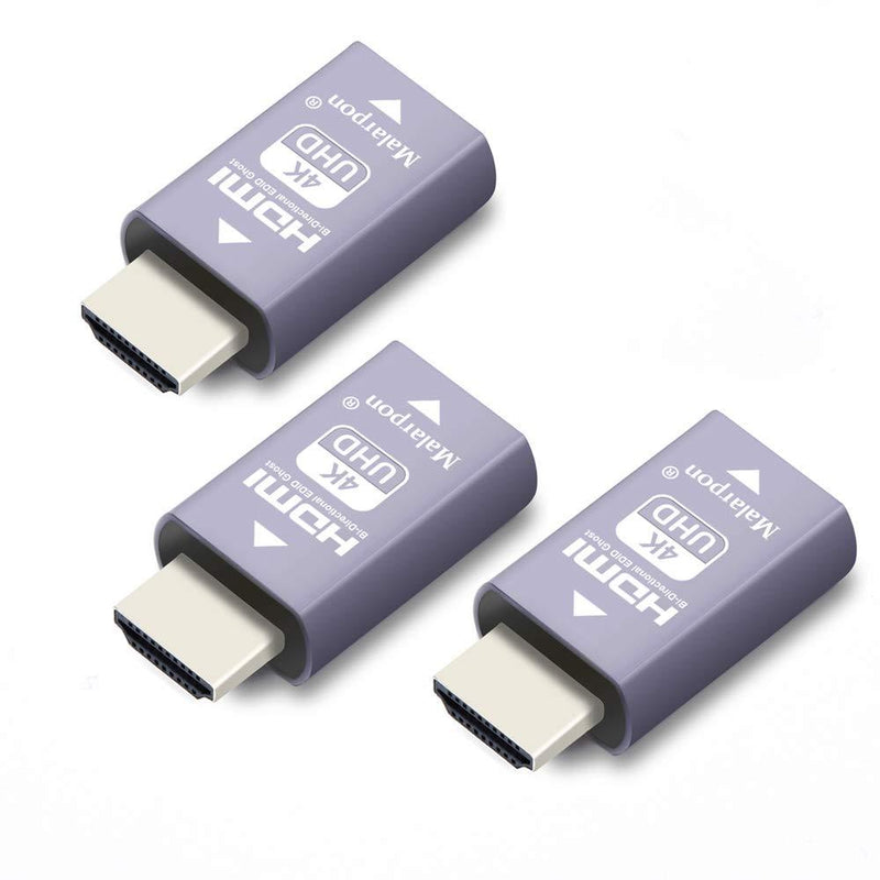 Hdmi Edid Emulator Passthrough 3rd Generrtion Aluminum fit Headlesskeep The EDID of The Monitor Active Switches and Extenders 3840x2160@59Hz 3P HDMI EDID 4K-3P