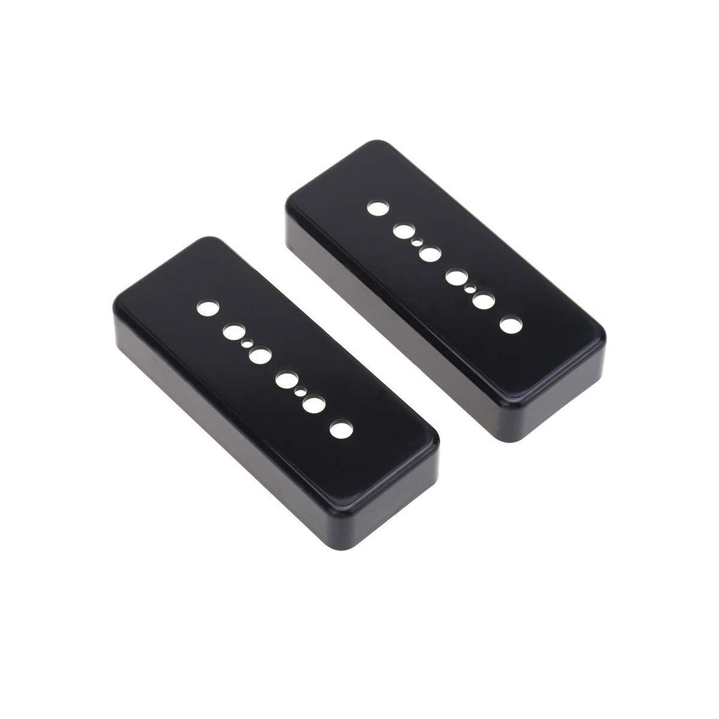 Musiclily Pro Plastic 48mm P90 Soapbar Guitar Pickup Covers for Import Les Paul SG Electric Guitar, Black (Set of 2)