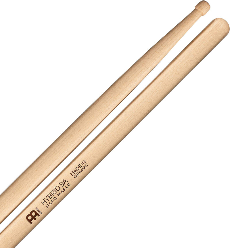 Meinl Stick & Brush Drumsticks, Hybrid 9A — North American Maple with Acorn/Barrel Shape Wood Tip — MADE IN GERMANY (SB137)
